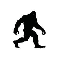 Dynamic Bigfoot Silhouette - Mysterious Mid-Stride Pose for Nature and Folklore Themes vector