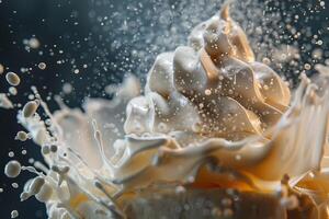 A close up of a cup of whipped cream photo