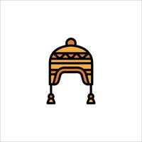 A hat icon in a flat style vector
