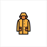A yellow raincoat icon on a white background vector