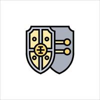A shield and a cross on a white background vector