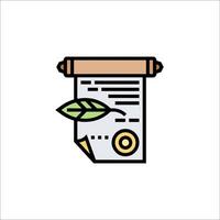 A scroll with a leaf on it and a green leaf vector