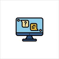 A computer monitor with a question mark on it vector