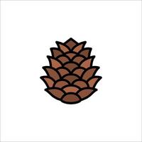 A brown pine cone icon on a white background vector