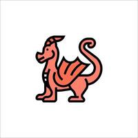 A red dragon with a long tail vector
