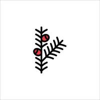 A red and black branch with berries on it vector