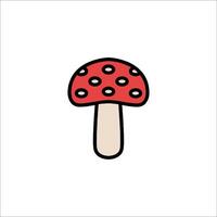 A mushroom icon in a flat style vector