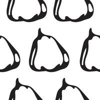 seamless pattern with pumpkins drawn with root contour in line art style on white background, for packaging or textile vector