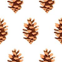 seamless pattern with long forest cones on white background, for packaging or textile vector