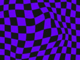 Psychedelic acid background. Surreal abstract wallpaper, checkered illustration in groovy style. Brignt blue wavy checkerboard design. vector