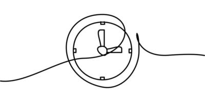 continuous line drawing of nine o'clock symbol. abstract line art illustration symbolizing time vector