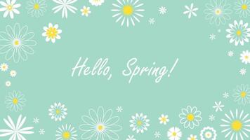 Greeting banner with inscription hello spring vector