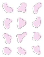 Liquid graphic shape design element. Background or liquid abstract geometric modern splash. Pink amyoba with frame. vector