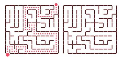 Square maze. A fun educational game for developing coordination. vector