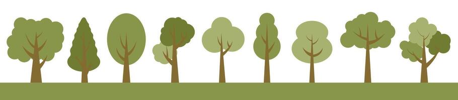Collection of illustrations of trees. vector