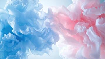 Swirling clouds of vibrant blue and pink blend together, forming an abstract artistic background that evokes creativity and imagination. The smooth textures add depth and movement photo