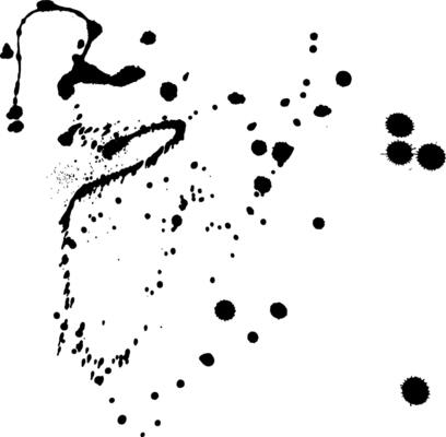 Grunge Hand Drawn Ink Blots and Drops Pattern