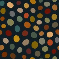 Hand Drawn Colourful Dots Pattern on Dark Background vector