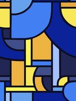 vibrant colorblocking seamless pattern in blue and yellow vector