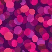 Neon Pink and Coral Circles Seamless Pattern on Dark Purple Background vector