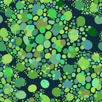 Seamless Pattern of Green Dot Clusters on Dark Green Background vector