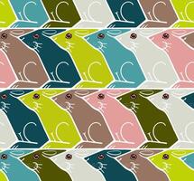 Seamless hare pattern in Escher style with pastel colours vector
