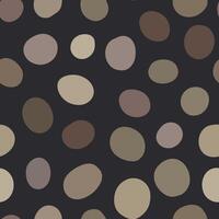 Natural Pebble Dots on Dark Grey Background Pattern vector