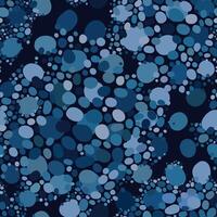 Abstract Seamless Pattern with Blue Pebbles Inspired by Water and River Stones vector