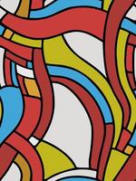Seamless abstract pattern with stripes in white, red, blue, green and beige colors vector