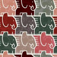 Seamless Flying Elephant Tessellation Pattern with White Outline and Frilly Legs vector
