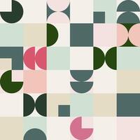 Abstract Bauhaus Seamless Pattern with Pastel and Bold Accents vector
