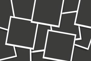 Blank instant photo frame collage vector