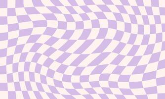 Wavy Checkered Pattern. Retro Optical Illusion Design vector