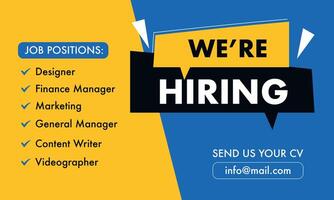 Join Our Team We are Hiring Background. vector