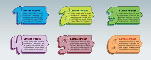 Infographic design template with numbers six option vector