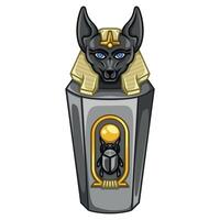Canopic jar of Anubis, the death god, safeguarding the afterlife with ancient magic vector