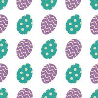 Easter eggs seamless pattern. Decorative eggs with polka dots and zigzag. illustration for packaging, wrapping paper, kitchen textile, greeting card vector