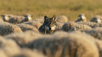Wolf in the herd photo