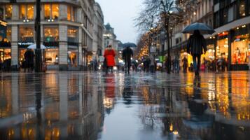 People walking in the rain photo