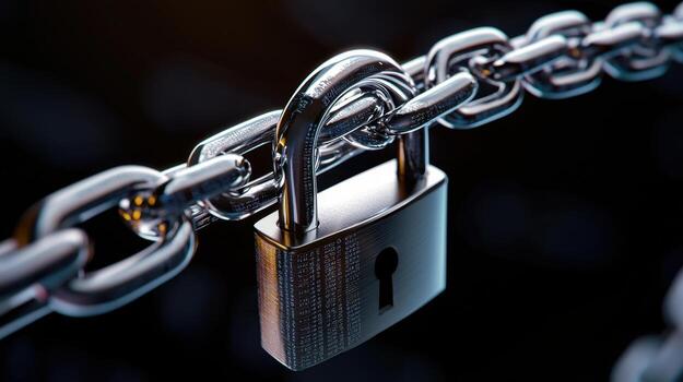 A chain with a padlock on it photo