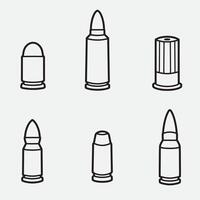 set of ammo with outline style good for icon, element design, symbol, logo, etc vector