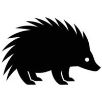 Rustic Porcupine Silhouette Icon for Wild Animal Art vector
