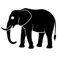 Simple Elephant Silhouette Icon, Nature Symbol vector