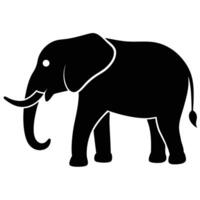 Simple Elegant Elephant Silhouette Icon for Design vector