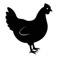 Elegant hen chicken silhouette icon for rural farm-themed logos and designs vector