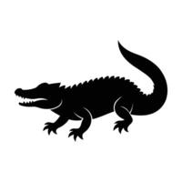Graphic Art Crocodile Silhouette Icon with Tail Design vector