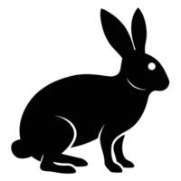 Bold Hare Silhouette Icon, Nature Art Symbol vector