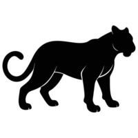 Sleek panther silhouette art icon ideal for creative design and artistic projects vector