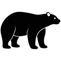 Minimal Polar Bear Silhouette Icon with Simple Art Design vector