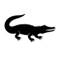 Crocodile Silhouette Icon with Open Mouth vector